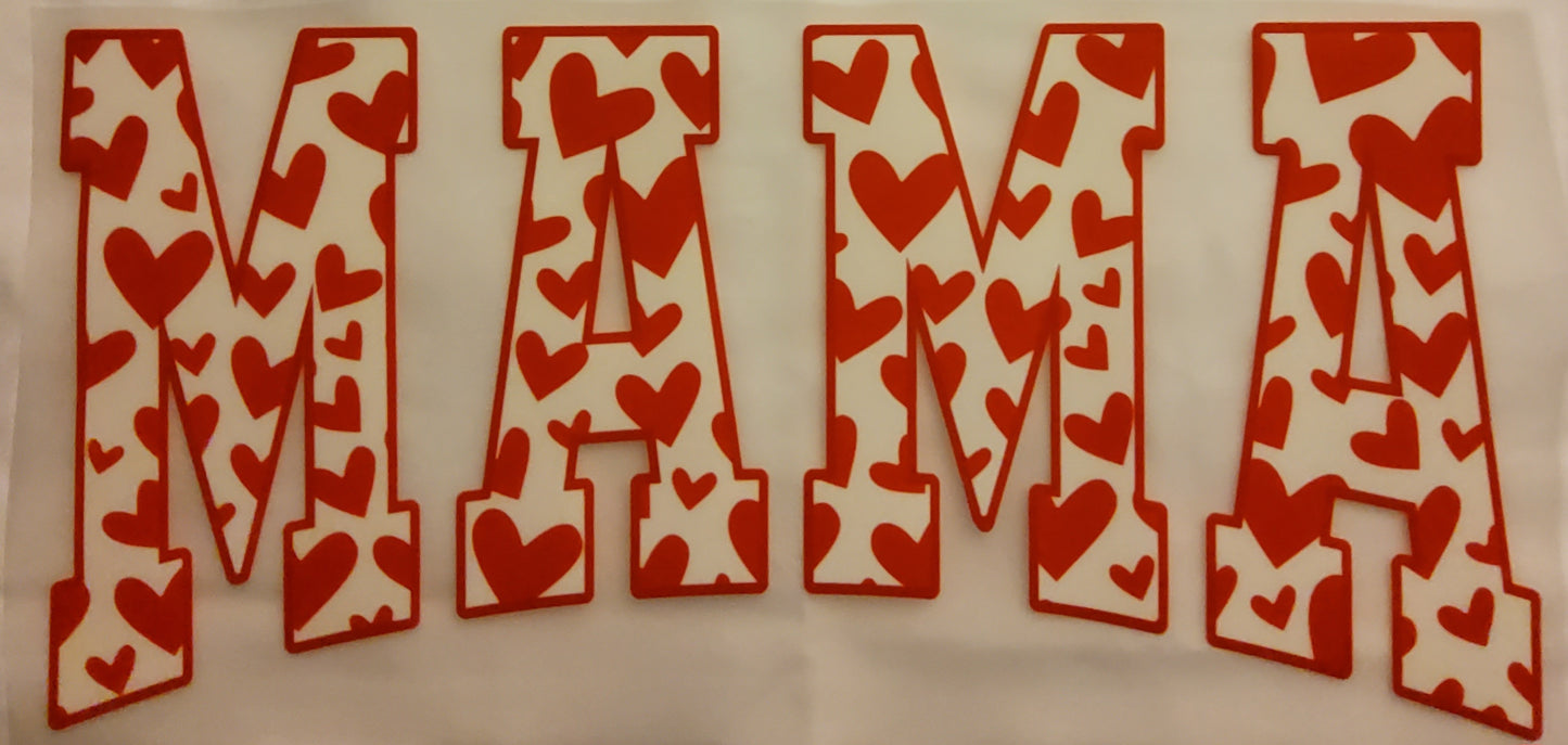 Red Mama with Hearts Direct to Film Ready to Press Transfer