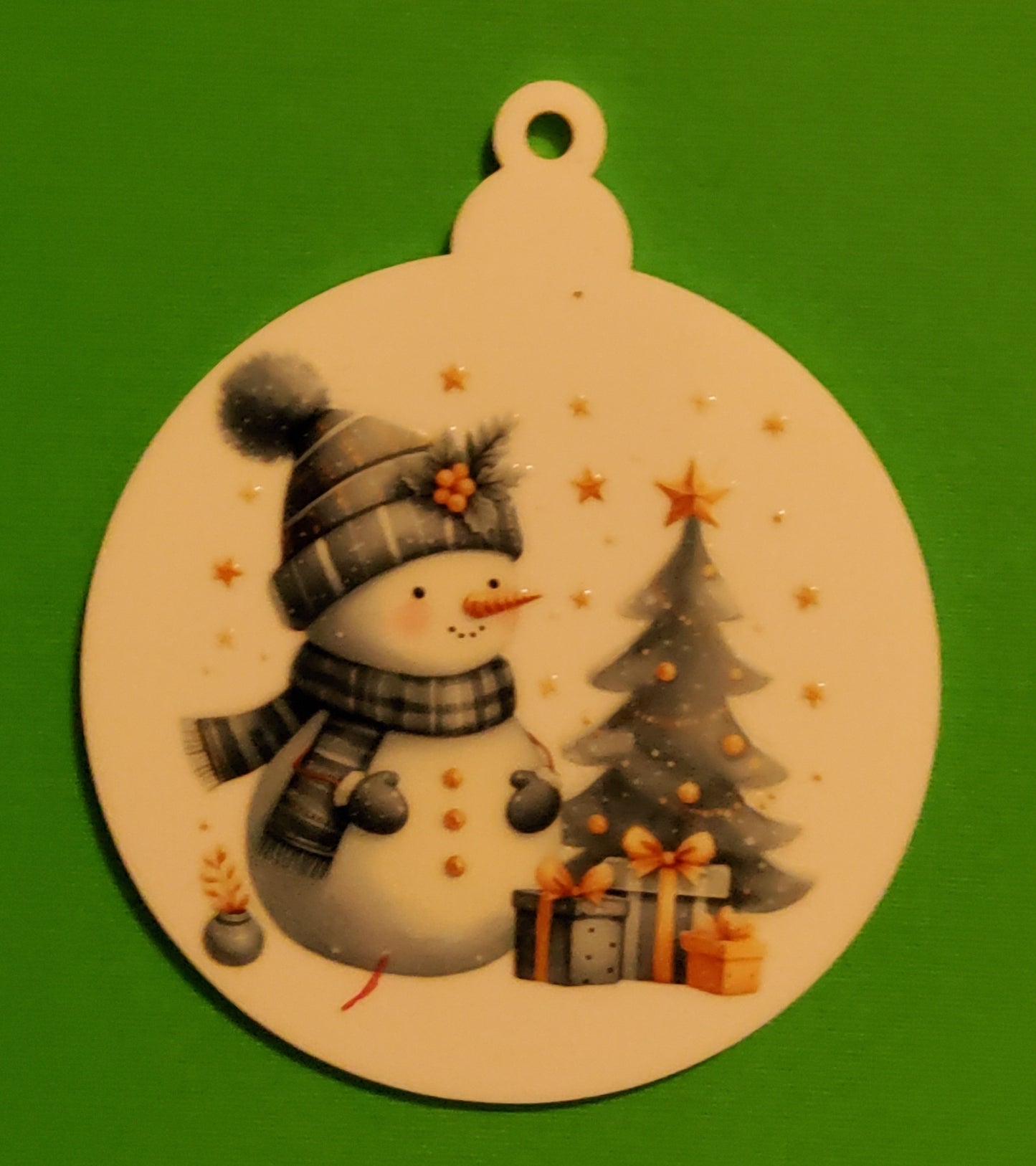 Snowman with Blue Scarf