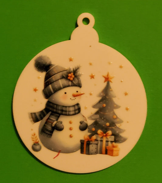 Snowman with Blue Scarf