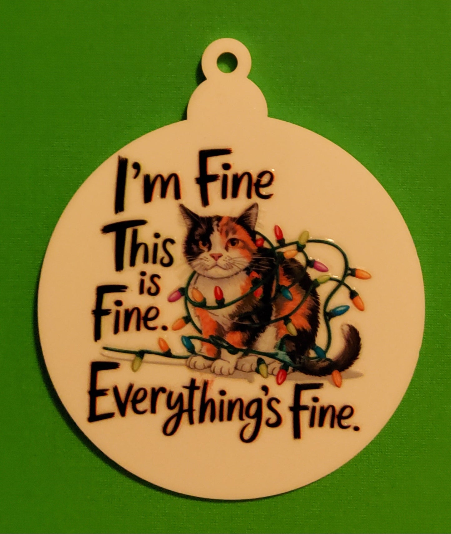 Cat wrapped in lights