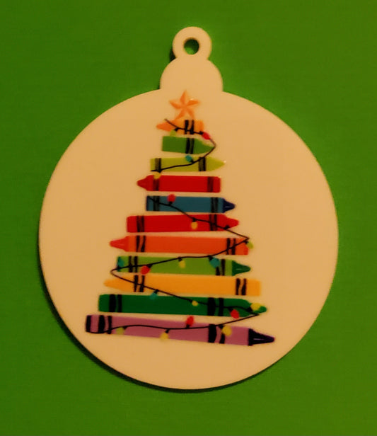 Crayon tree ornament