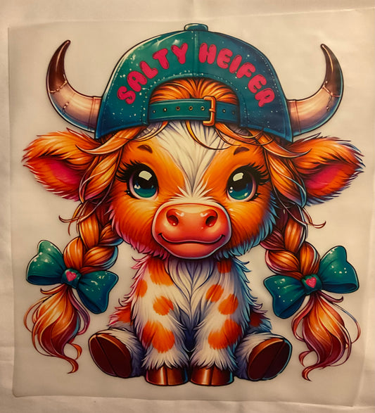 Salty Heifer DTF Ready to press transfer