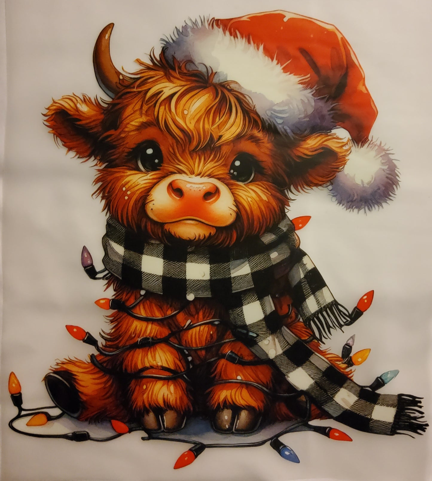 Christmas Cow Direct to Film Ready to Press Transfer