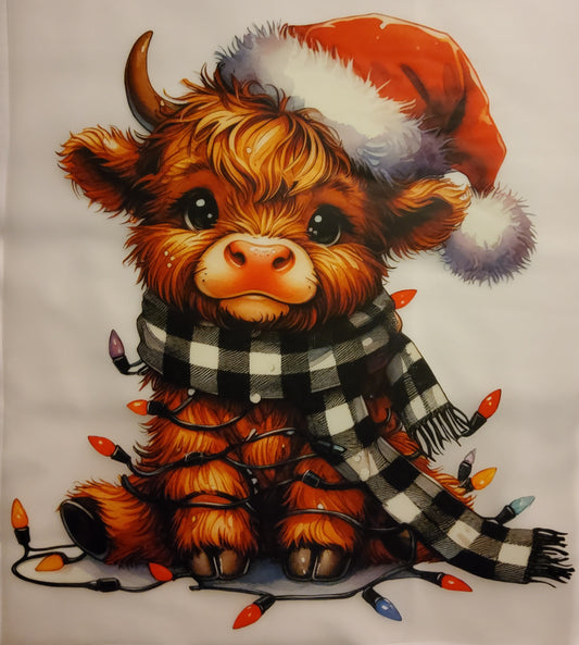Christmas Cow Direct to Film Ready to Press Transfer