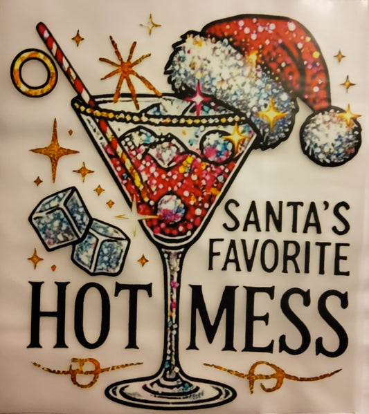 Santa's Hot Mess Direct to Film Ready to Press Transfer