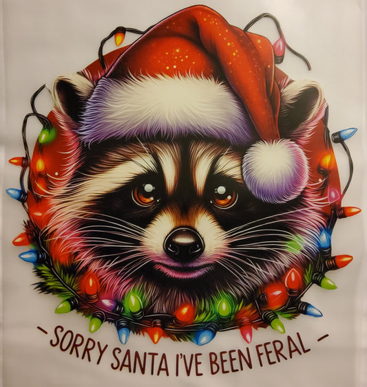 Christmas Raccoon Direct to Film Ready to Press Transfer