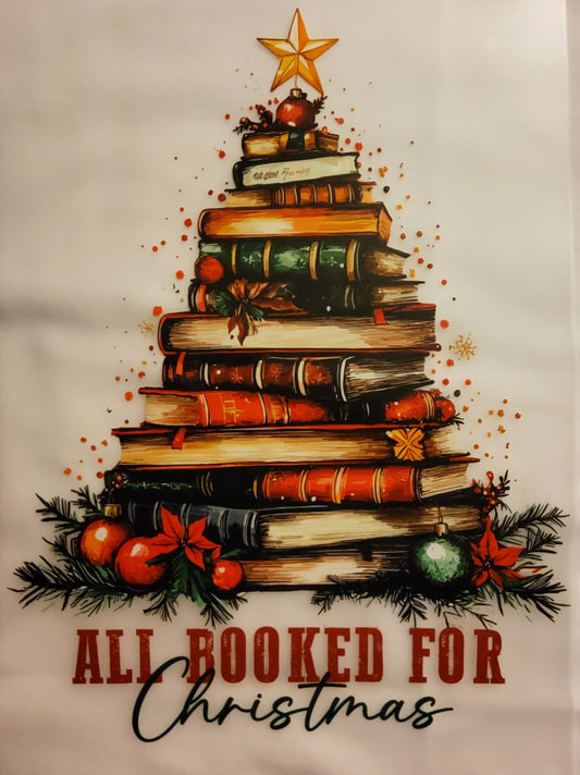 Booked for Christmas Direct to Film Ready to Press Transfer